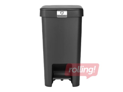 Pedaliga prügikast StepUp, tumehall, 16l
