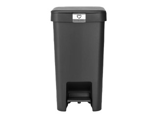 Pedaliga prügikast StepUp, tumehall, 16l