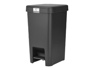 Pedaliga prügikast StepUp, tumehall, 16l