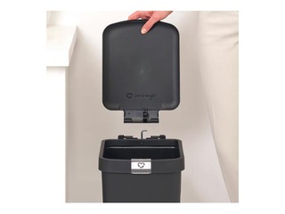 Pedaliga prügikast StepUp, tumehall, 16l