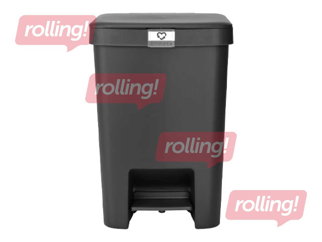 Pedaliga prügikast StepUp, tumehall, 25l