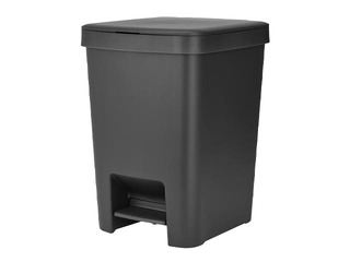 Pedaliga prügikast StepUp, tumehall, 25l