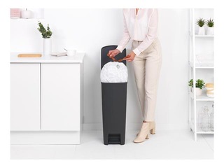 Pedal bin StepUp, dark grey, 40l