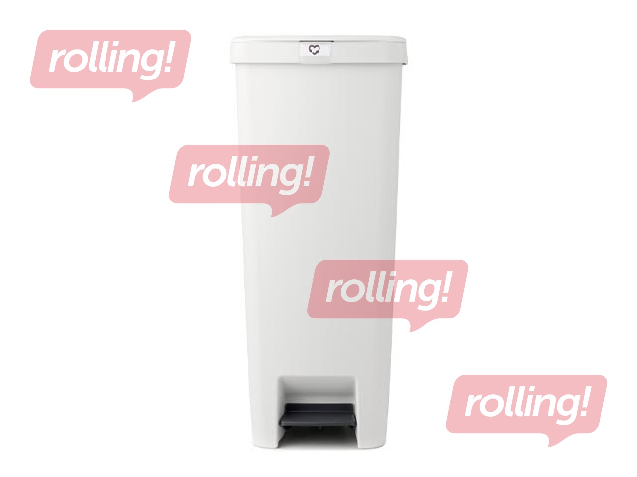 Мусорное ведро с педалью StepUp, светло-серое, 40л