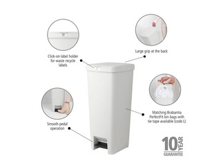 Мусорное ведро с педалью StepUp, светло-серое, 40л