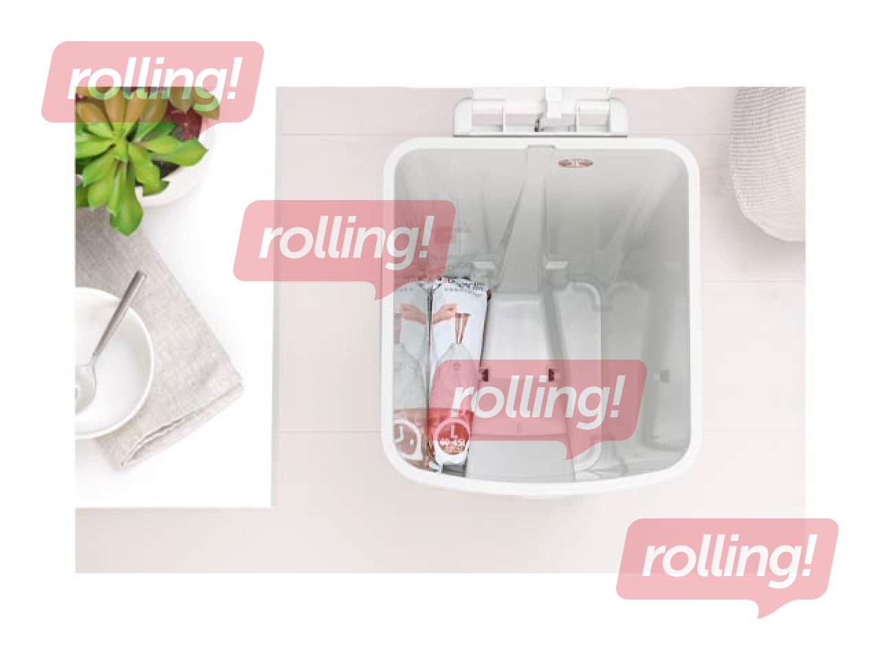 Pedaliga prügikast StepUp, helehall, 40l