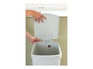 Pedaliga prügikast StepUp, helehall, 40l