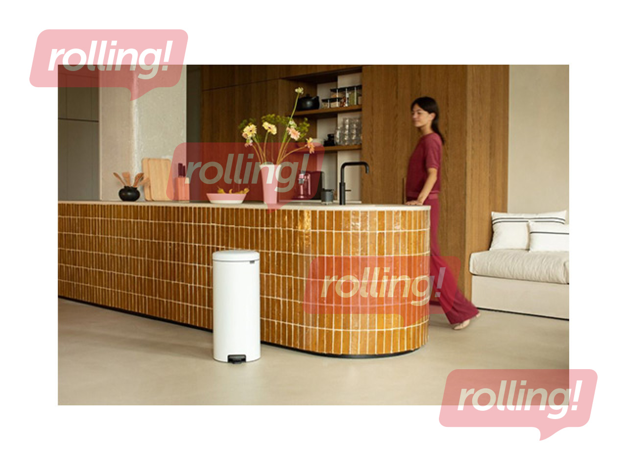 Pedal bin Brabantia, NewIcon, white, 30l