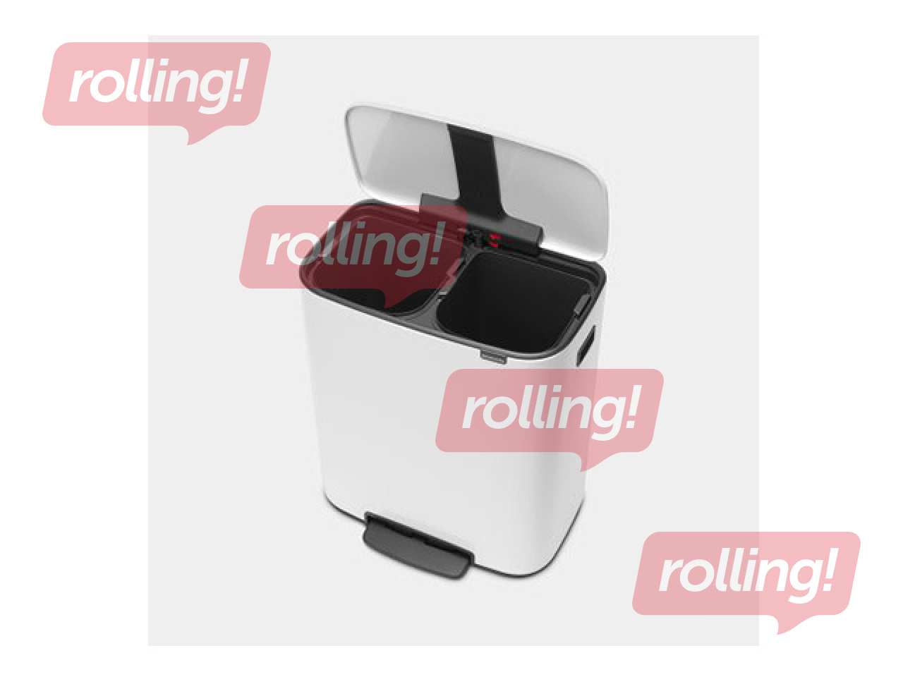 Atkritumu tvertne ar pedāli Brabantia, Bo, balta, 2x30l