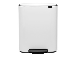 Pedaaliga prügikast Brabantia, Bo, valge, 2x30l