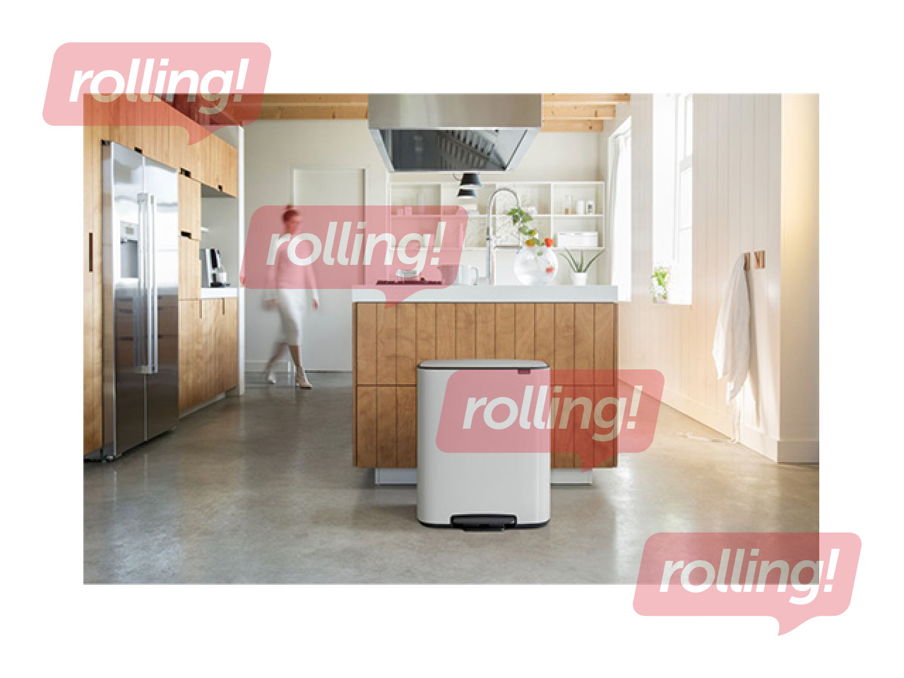 Pedaaliga prügikast Brabantia, Bo, valge, 2x30l