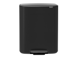 Ведро для мусора с педалью Brabantia, Bo, матовое чёрное, 2x30л