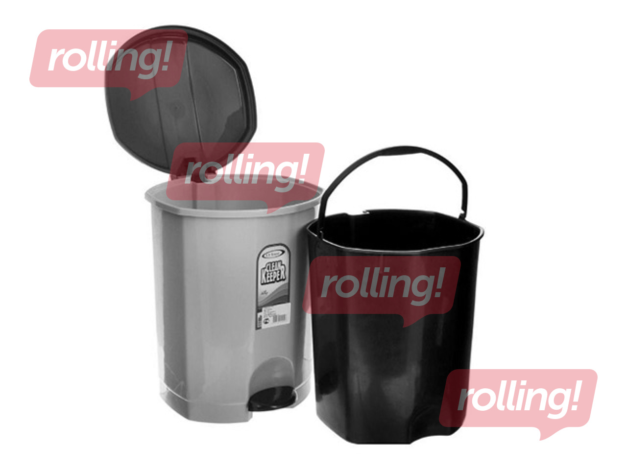 Clean Keeper pedaaliga prügikast, hall, 18l