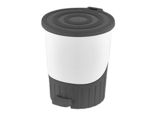 Dunyaplastik pedaaliga prügikast, antratsiit/valge, 26l