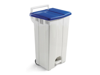 Pedal bin with blue lid, 90l
