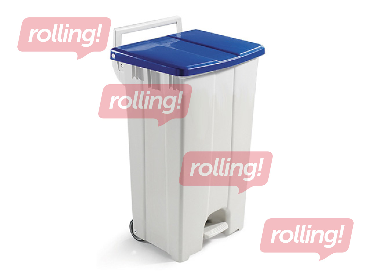Pedal bin with blue lid, 90l