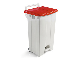 Prügikast pedaaliga, punase kaanega, 90l
