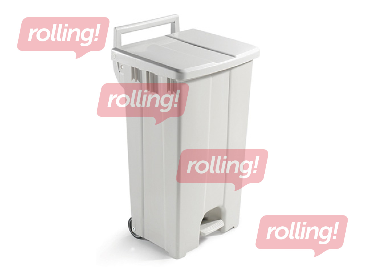 Pedaaliga prügikast, valge, 90l