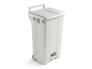 Pedal bin, white, 90l