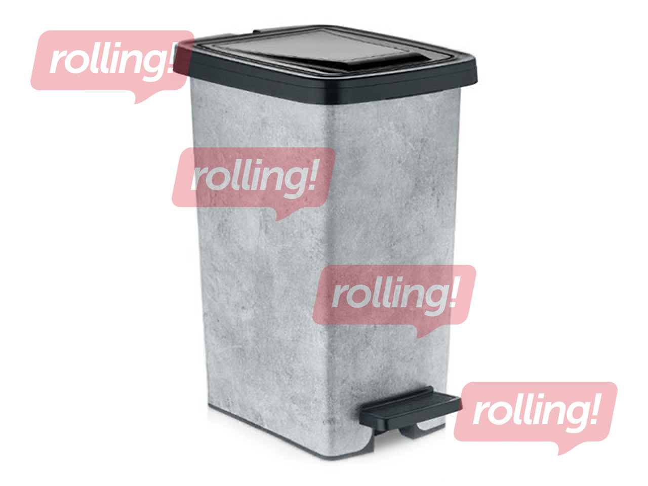 Prügikast jalaga Slim Ozer, graniit, 8l