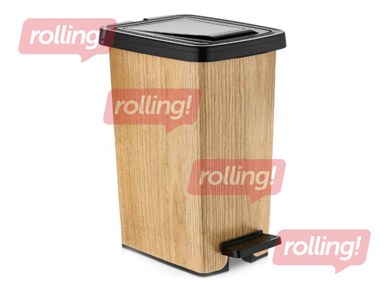 Prügikast jalaga Slim Ozer, puidumuster, 25l
