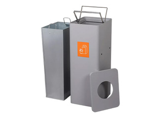 Waste bin with inner container for sorting, grey, 60l