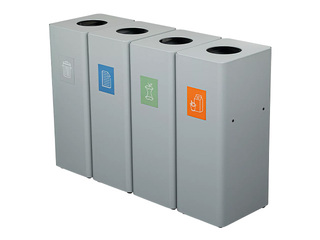 Waste bin with inner container for sorting, grey, 60l