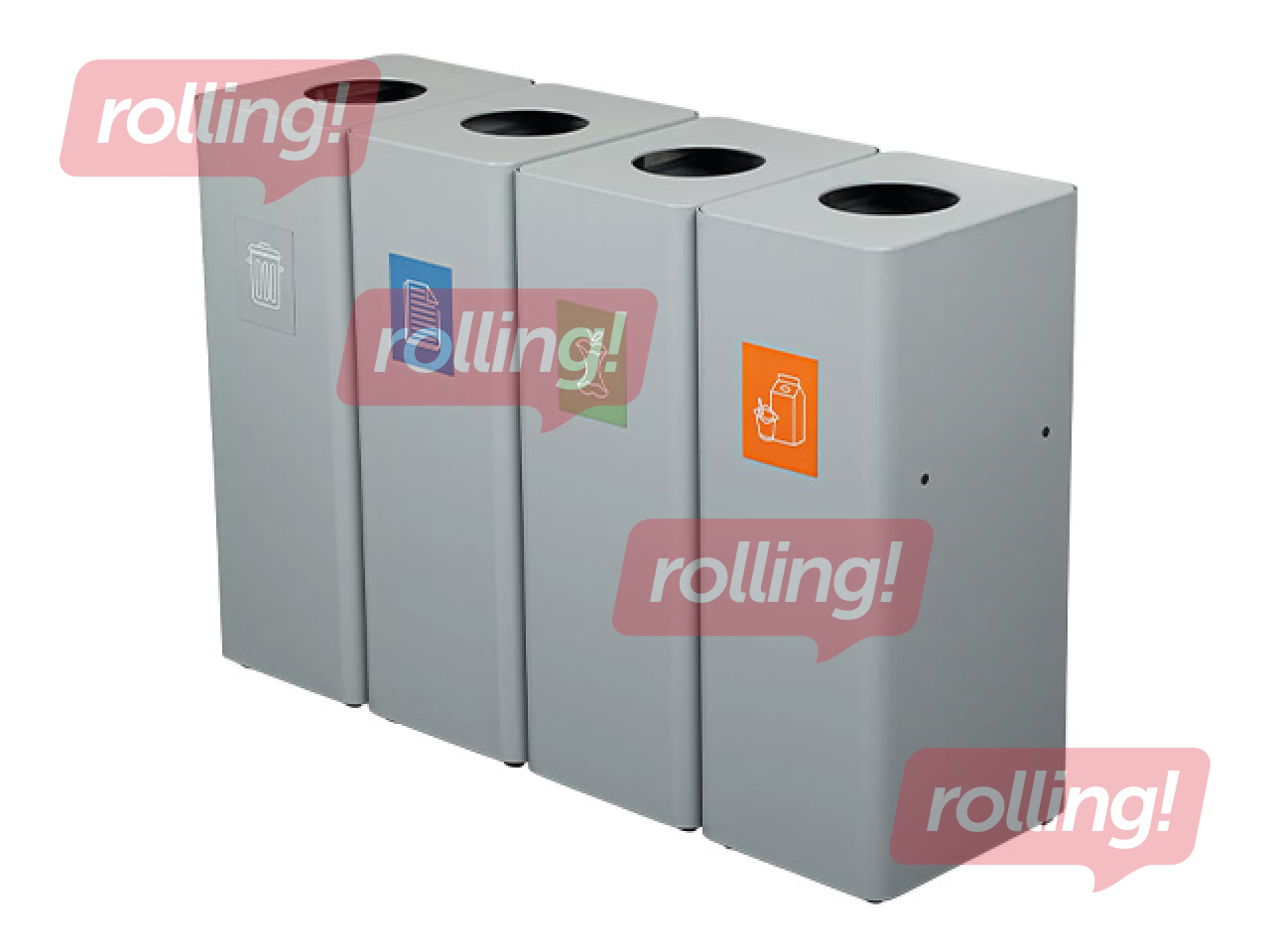 Waste bin with inner container for sorting, grey, 60l