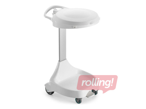 Prügikotihoidja Delta, ratastega, kaane ja pedaaliga, valge