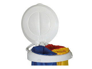 Prügikotihoidja Delta, ratastega, kaane ja pedaaliga, valge