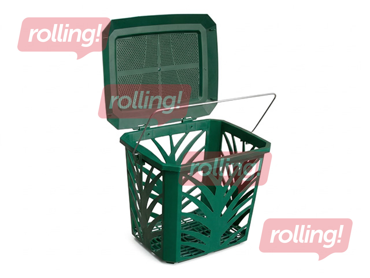 Biojäätmete konteiner BioBag MaxAir, kaanega, roheline, 7l