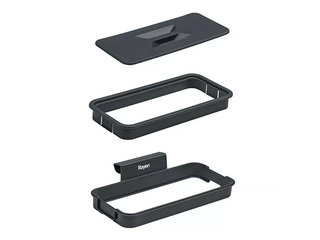 Atkritumu maisu turētājs Rayen, ar vāku, uzkarināms, melns, 24.5x13.5cm