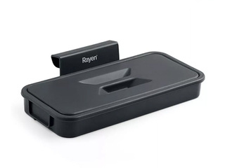 Держатель для мусорных пакетов Rayen, с крышкой, навесной, чёрный, 24.5x13.5см