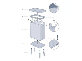 Waste bin Curver, Verto High, pearl pink, with legs, 54l