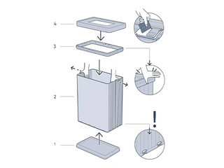 Prügikast Curver Verto Recycle, pärlisinine, 54l