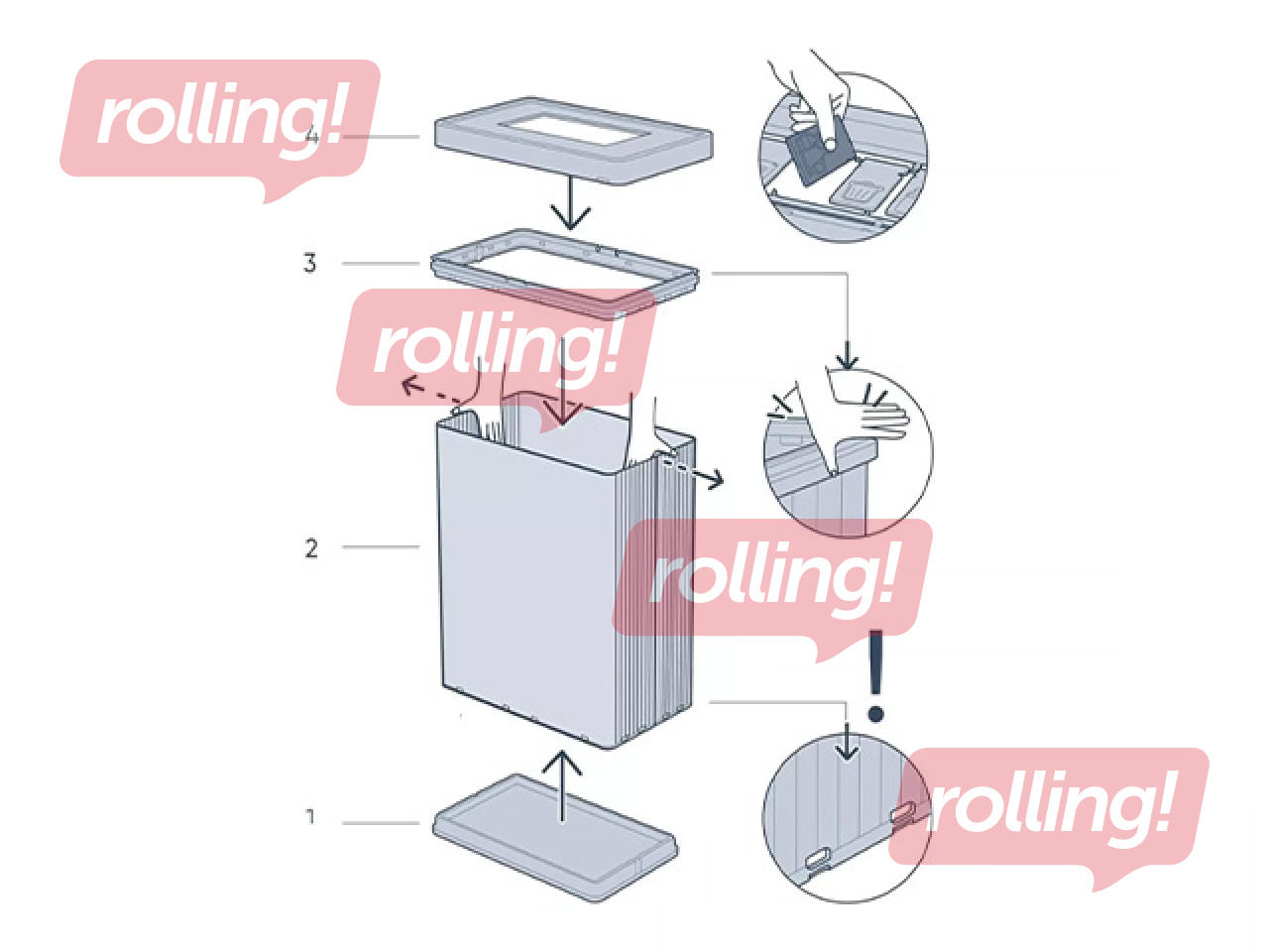 Мусорное ведро Curver, Verto Recycle, жемчужно-серое, 54л