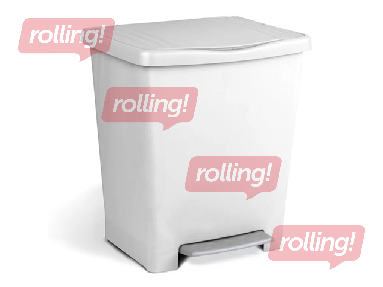 Prügikast Tatay Millenium, pedaaliga, valge, 23l