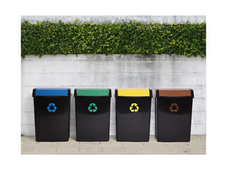 Prügikast Tatay, must rohelise kaanega, 50l