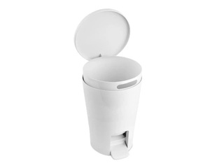 Waste bin Tatay Diabolo, with pedal, white, 5l