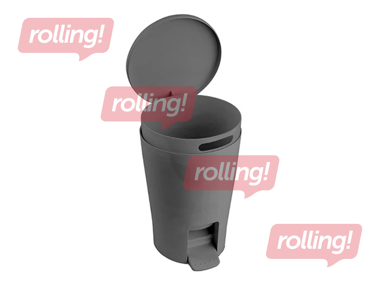 Мусорное ведро Tatay Diabolo, с педалью, серое, 5l