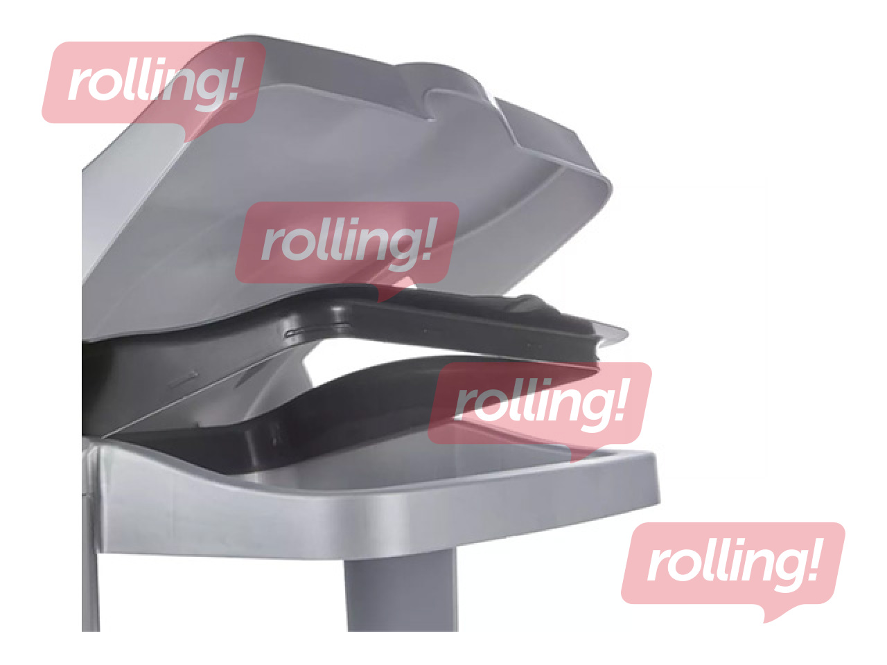 Prügikotihoidja Keeeper Ole, kaanega, plastmass, hall, 35x40x75cm