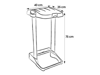 Prügikotihoidja Keeeper Ole, kaanega, plastmass, hall, 35x40x75cm