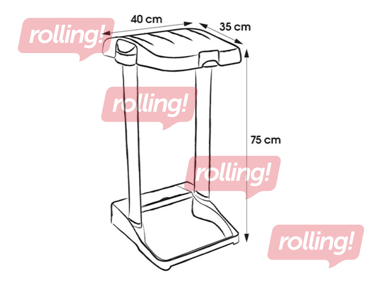 Prügikotihoidja Keeeper Ole, kaanega, plastmass, hall, 35x40x75cm