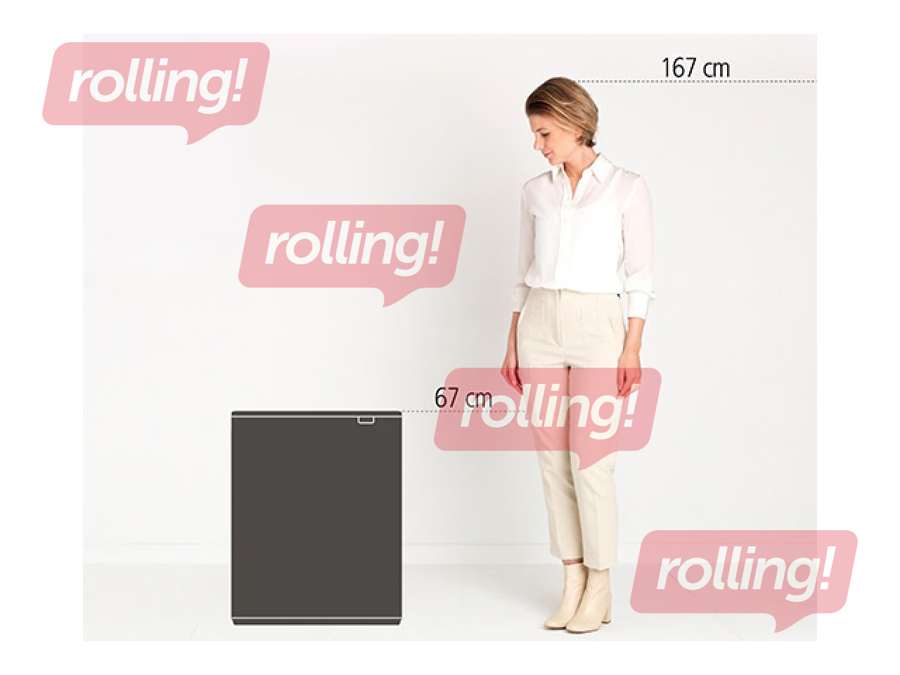 Atkritumu tvertne Brabantia Bo Touch, matēta, melna, 60l