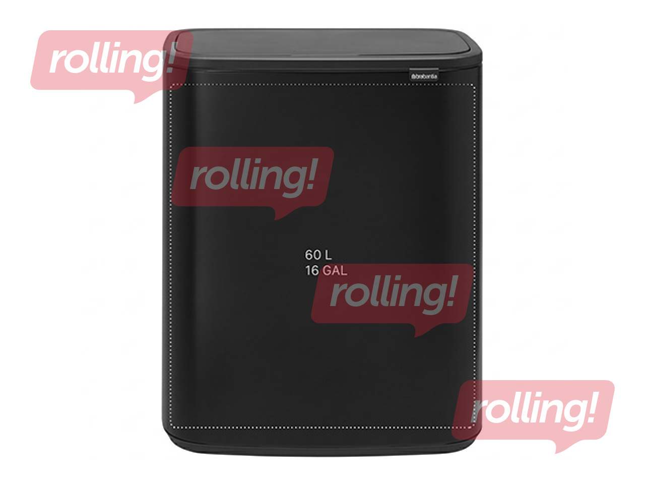 Prügikast Brabantia Bo Touch, matistatud, must, 60l