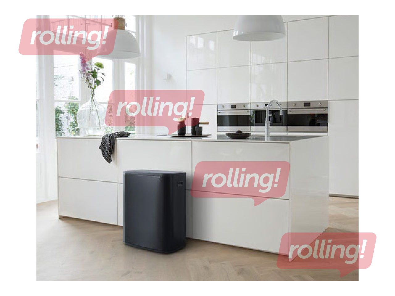 Prügikast Brabantia Bo Touch, matistatud, must, 60l