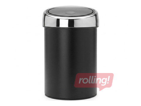 Atkritumu tvertne Brabantia Touch, matēta, melna, 3l