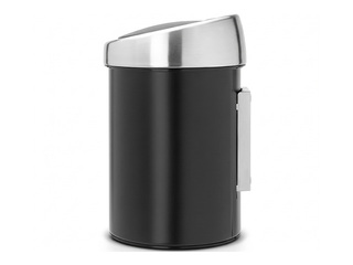 Atkritumu tvertne Brabantia Touch, matēta, melna, 3l