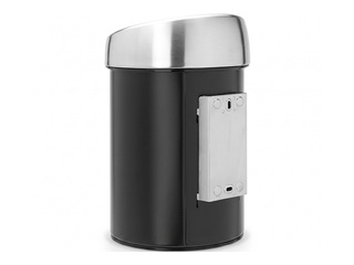 Atkritumu tvertne Brabantia Touch, matēta, melna, 3l