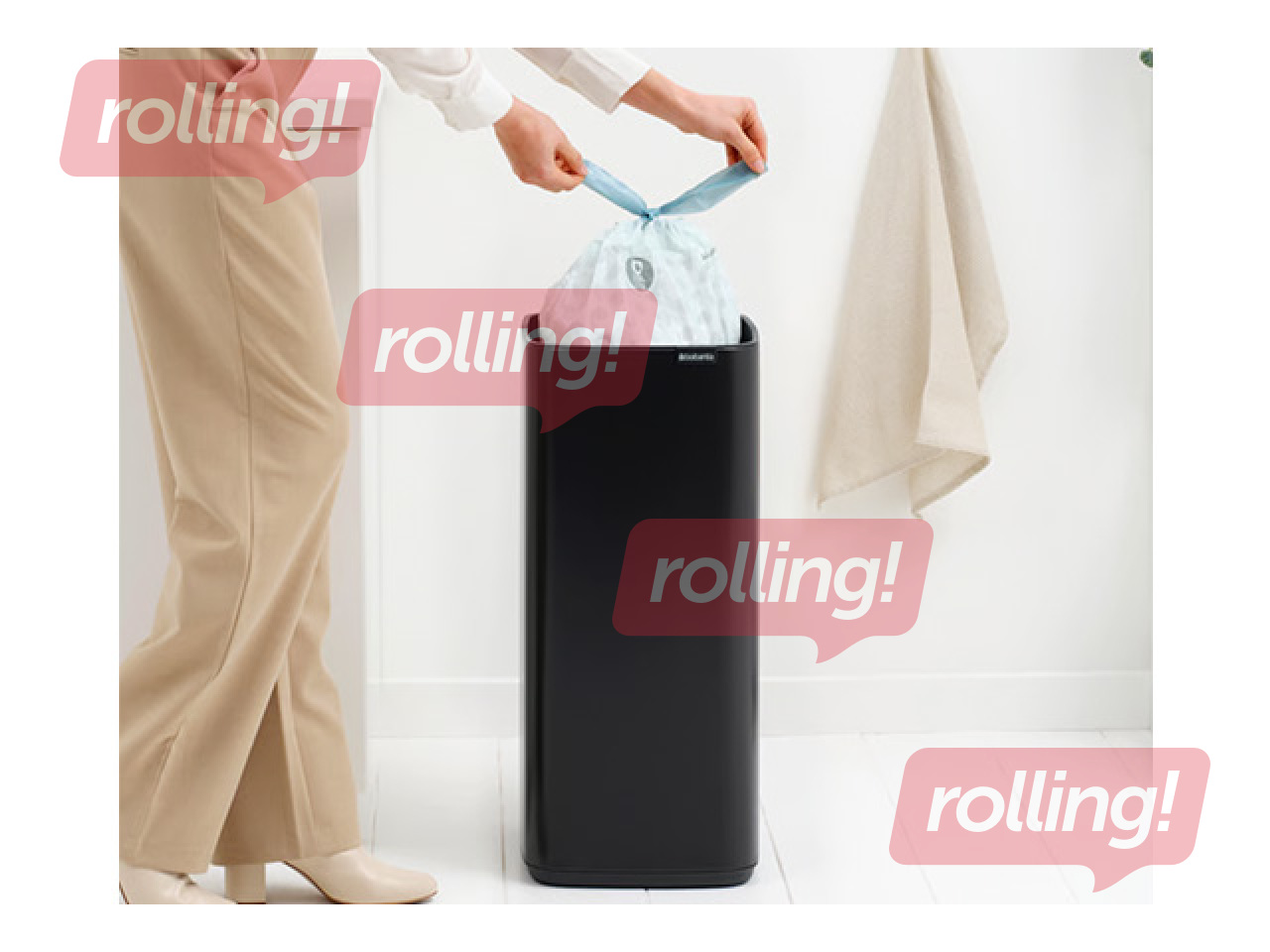 Waste bin Brabantia Bo Touch, matt, black, 30l
